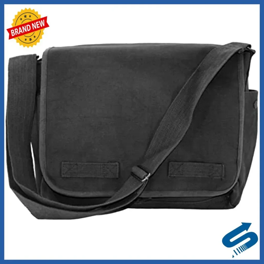 Heavyweight Cotton Canvas Military Messenger Bag Classic Unisex Adjustable Strap